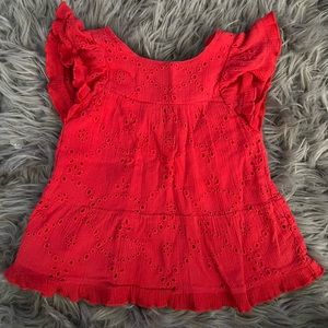 Zara red eyelet dress